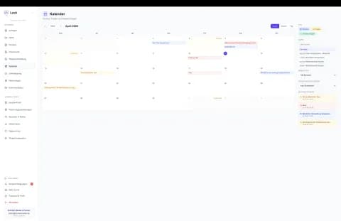 Monatskalender mit Fristen und Terminen