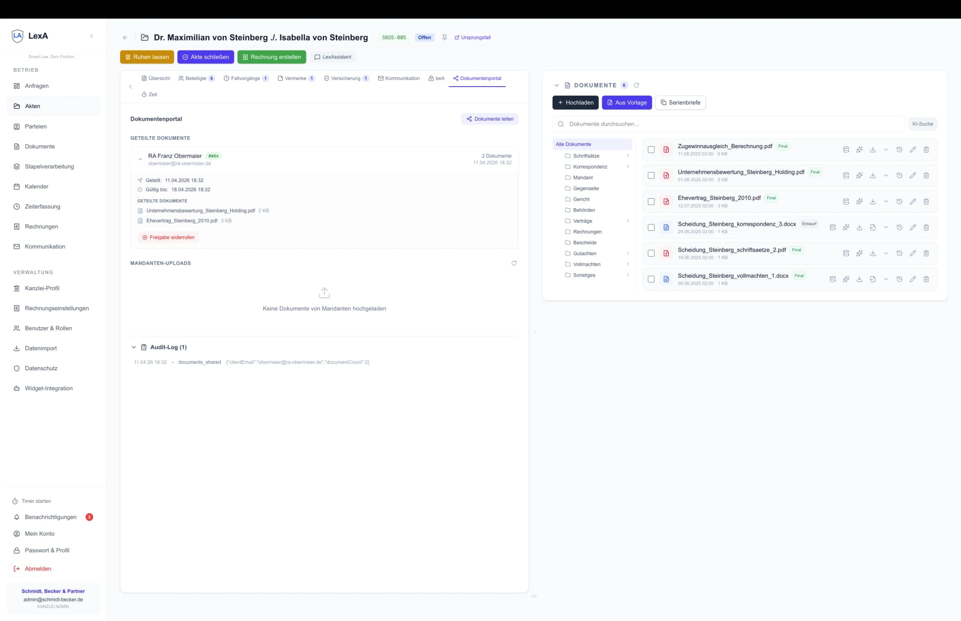 Stapelverarbeitung und Dokumentenextraktion
