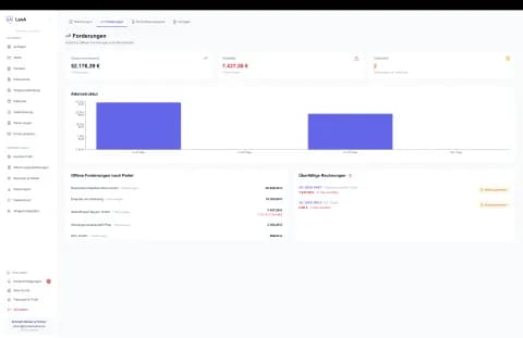 Forderungsdashboard mit Altersstruktur und offenen Posten